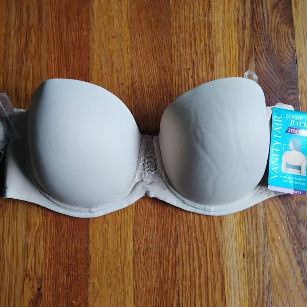 Vanity Fair Womens Beauty Back Strapless UW Bra Style-74380 Rose Beige 40C - NWT